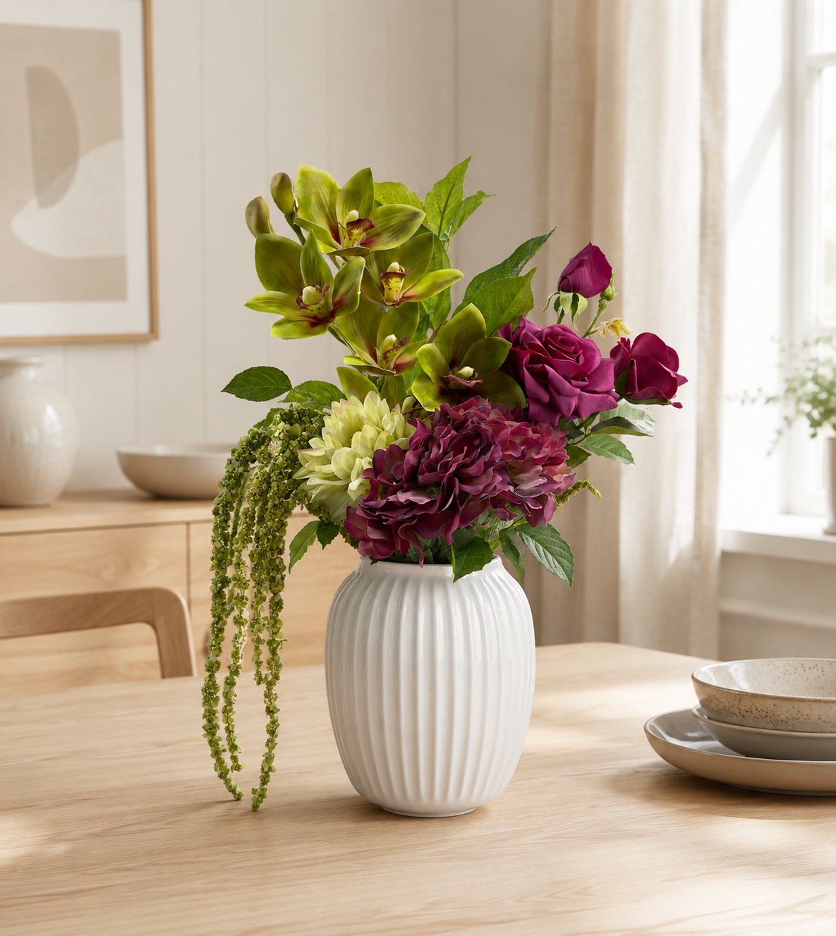 Everbloom Real Touch Green/Pink Orchid