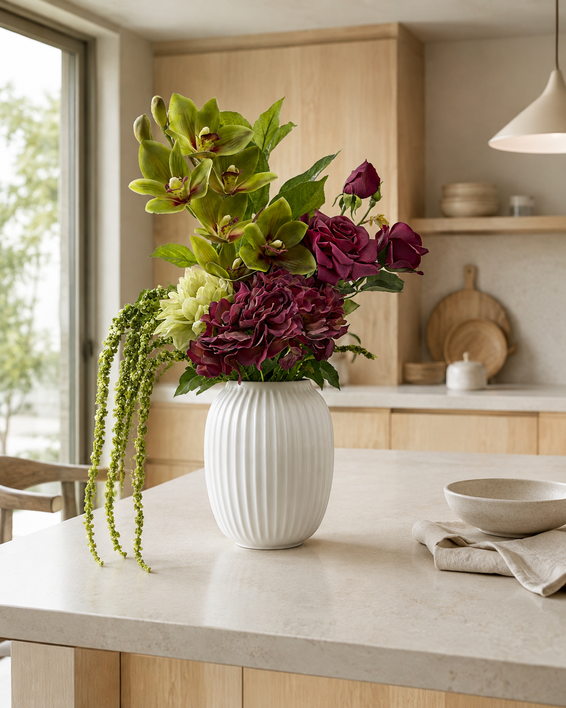 Everbloom Real Touch Green/Pink Orchid
