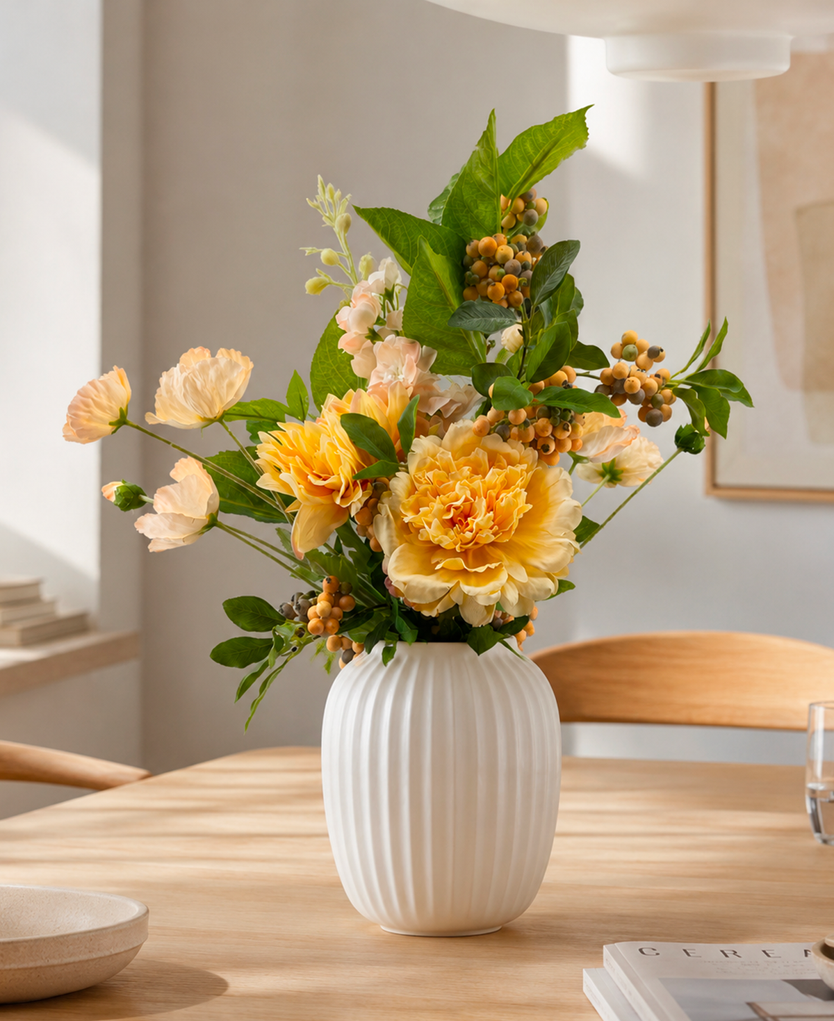 Everbloom Real Touch Peach Dahlia